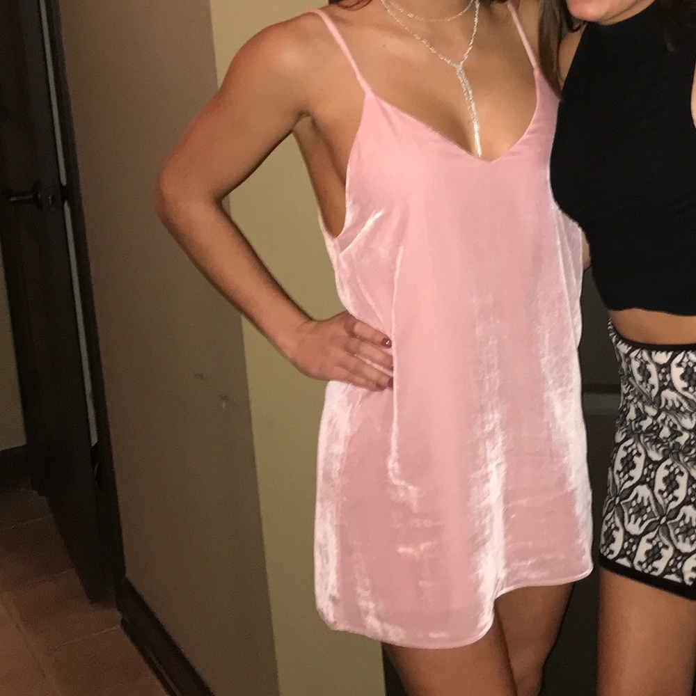 Reformation pink velvet dress